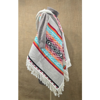 Poncho ekwadorskie - kamizelka ze 100% wełny owczej .